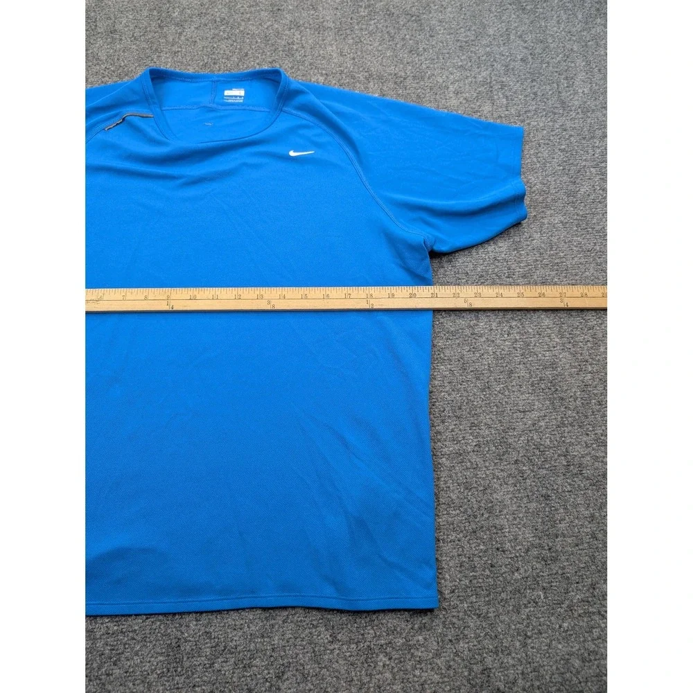 Nike Shirt Mens Large Blue‎ NikeFITDRY Athletic Running Crewneck Tee Workout